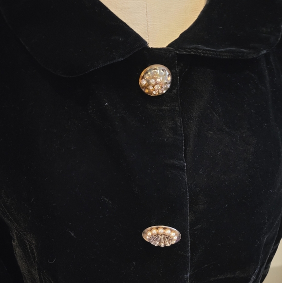 Vintage 50s/60s Velvet Mod Dress size S - Picture 5 of 8